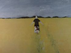 JOHN KNAPP FISHER coloured limited edition (33/500) print - 'Girl in the Rape Field', signed in