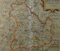 WILLIAM KIP & CHRISTOPHER SAXTON a pair of coloured and tinted maps - one of Meirioneth and the