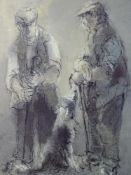 WILLIAM SELWYN a pair of limited edition coloured prints - (102/300) two farmers and dog chatting,