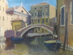 HOWARD ROBERTS oil - Venetian scene 'Santa Maria Formosa' bearing original Howard Roberts Gallery