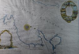 LEWIS MORRIS a coloured and tinted chart of the coast of Wales in St George's channel, published