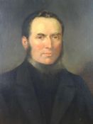 WILLIAM M WILLIAMS (ap Caledfryn) oil on canvas - portrait of a serene Victorian gentleman, signed