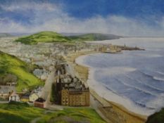 ALAN PERCY WALKER coloured limited edition (420/500) print - Aberystwyth Pier, signed, 15 x 36cms