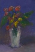 JUDITH ROSENTHAL watercolour - still life, flowers in a vase, signed, 14.5 x 9 cms and an