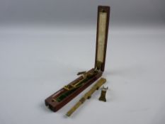 A GEORGE III BRASS AND MAHOGANY FOLDING SOVEREIGN BALANCE by R Brown & Sons, 14.5 cms long the