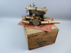 A BOWMAN MODEL LIVE STEAM STATIONARY ENGINE, twin piston with regulator and spirit burner in