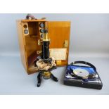 A STUDENT/LABORATORY MICROSCOPE, Kima model no. 66650 by W Watson & Sons Ltd, London, black japanned