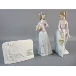 LLADRO COLLECTOR'S SOCIETY, two figures and a plaque, 'Basket of Love', no. 7622, dated 1994; '