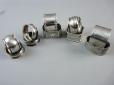 A COLLECTION OF TEN HALLMARKED SILVER NAPKIN RINGS, five assayed at Chester, five for Birmingham,