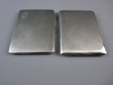 TWO HALLMARKED SILVER CIGARETTE CASES with engine turned decoration, Birmingham hallmarks for 1939