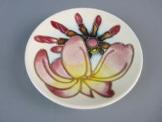 A BOXED MOORCROFT MODERN PATTERN PIN DISH, impressed and written factory marks to the base, dated '