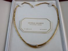 AN UNMARKED, BELIEVED GOLD, NECKLET by George Argiros of Santorini of narrow dart and link form, the