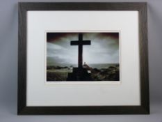 GLYN DAVIES excellent framed black and white photograph - Llanddwyn, entitled 'Across Island', dated