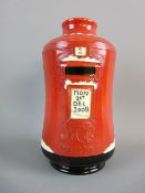 A MOORCROFT POSTBOX VASE, 2008 Collector's Club, 'MCC Moorcroft' to the front, 14 cms high, red,