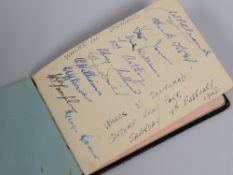 AUTOGRAPH BOOK with various signatures from 1946 onwards including Janette Scott, Ray Mill and