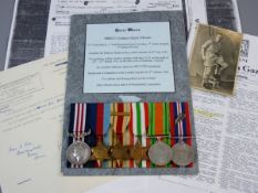 A MILITARY MEDAL GROUP OF SIX awarded to 986021 Gunner Harry Moore, 1st Field Regiment Royal