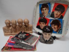 A PARCEL OF THE BEATLES COLLECTABLES including a Peggy Davies bust of Sir Paul McCartney and a