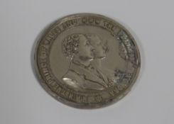 A COMMEMORATIVE WEDDING MEDALLION FOR THE PRINCE OF WALES TO ALEXANDRA 1863, by Ottley of