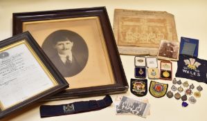 A PARCEL OF EARLY TWENTIETH CENTURY ITEMS RELATING TO SGT. THOMAS A PARSONS, A PENARTH SWIMMER and