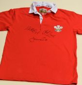 A REPLICA WALES INTERNATIONAL RUGBY UNION JERSEY SIGNED BY PRESENTERS OF SCRUM V being Jeremy