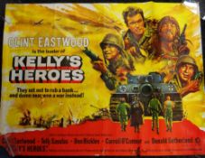 GROUP OF FIVE CLINT EASTWOOD ORIGINAL BRITISH CINEMA QUAD POSTER,'KELLY'S HEROES' (1970) folded, (
