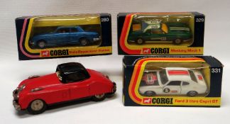 THREE BOXED CORGI VEHICLES being 329 Mustang Mach 1, 280 Rolls Royce Silver Shadow and 331 Ford 3
