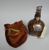 A BOTTLE OF ROYAL SALUTE SCOTCH WHISKY BY CHIVAS BROTHERS LTD, 21years, the ceramic bottle by Spode