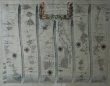JOHN OGILBY road map - 'The Continuation of the road from Chester to Cardiff', 38 x 46cms