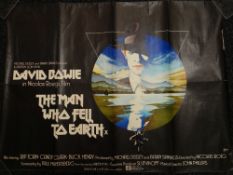 'THE MAN WHO FELL TO EARTH' (1976) featuring David Bowie, Original British Quad poster, folded, 30 x