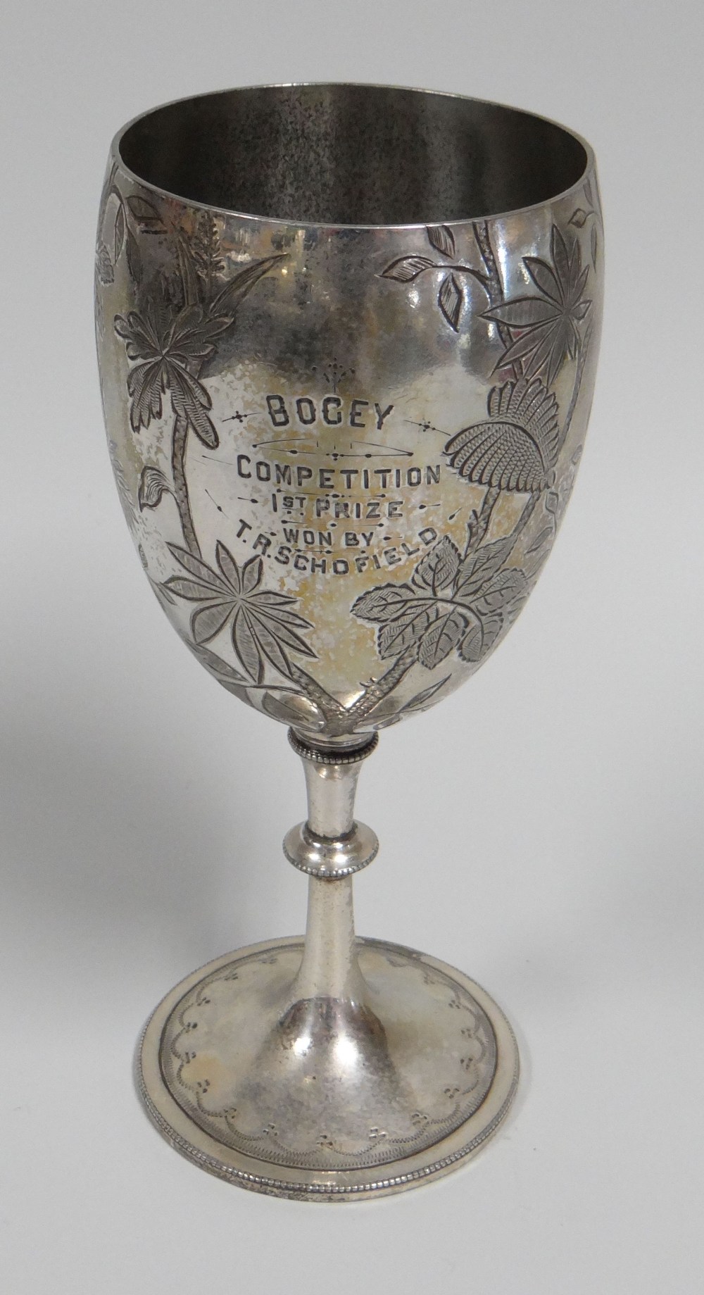 AN EPNS GOLFING TROPHY CUP inscribed 'Old Leysian - Golf Competition, held on 15th & 16th January