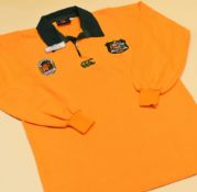 AN AUSTRALIA INTERNATIONAL RUGBY JERSEY non-numbered, circa 1991 'Presented by Sean Legge'