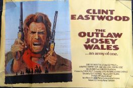 FIVE ORIGINAL CINEMA POSTERS starring Clint Eastwood, 'THE OUTLAW JOSEY WALES' (1976), 'ESCAPE