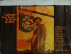 FIVE CLINT EASTWOOD ORIGINAL BRITISH CINEMA POSTERS printed by Lonsdale & Bartholomew, 'HIGH
