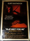 'PLAY MISTY FOR ME' (1971) starring Clint Eastwood, US One Sheet theatre poster, printed by