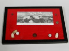 AMERICAN CIVIL WAR BATTLEFIELD FINDS, a small cased collection to include Confederate Army General