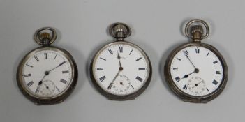 THREE SILVER POCKET-WATCHES