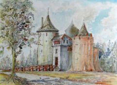 BRIAN HAMMERSLEY watercolour - Castell Coch, signed, 27 x 38cms