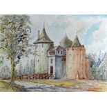 BRIAN HAMMERSLEY watercolour - Castell Coch, signed, 27 x 38cms