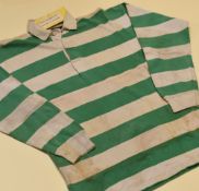 A ROYAL ARTILLERY RUGBY UNION JERSEY with green hoops Provenance: Llandaff North Rugby Sports&