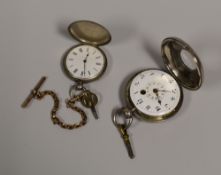 A GEORGE III SILVER HALF-HUNTER POCKET WATCH having a verge and fusee movement inscribed Thos.