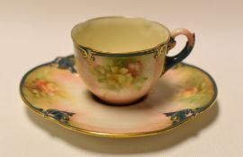 A HADLEY WORCESTER CUP & SAUCER