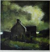 WILF ROBERTS limited edition (6/20) print - farm buildings at sunset entitled 'Penile', signed in