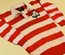 A JAPAN INTERNATIONAL RUGBY UNION JERSEY, non-numbered but with card reading 'Wales v Japan 1973,