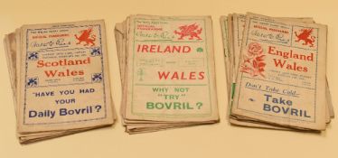 APPROXIMATELY 28 RUGBY UNION PROGRAMMES all from Home Internationals from the 1920s/1930s, the