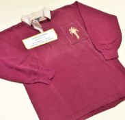 A CRAWSHAYS XV RUGBY JERSEY believed to be match worn v Jersey, bearing stitched panel No.1 and