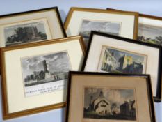 VARIOUS ARTISTS parcel of antique Welsh topographical prints - mainly of the Glamorgan area and