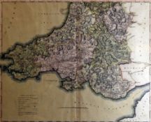 C SMITH antique coloured maps, a pair - the Principality of Wales divided into two counties, 1804,