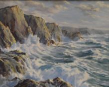 WILLIAM F PIPER (St. Ives's Society Artist) oil on canvas, a pair - Cornish coastal scenes, entitled