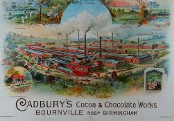 EARLY TWENTIETH CENTURY CADBURY BROTHERS LIMITED ADVERTISING POSTER printed on card for the
