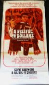 'A FISTFUL OF DOLLARS' (1966) US three-sheet theatre poster starring Clint Eastwood, printed by